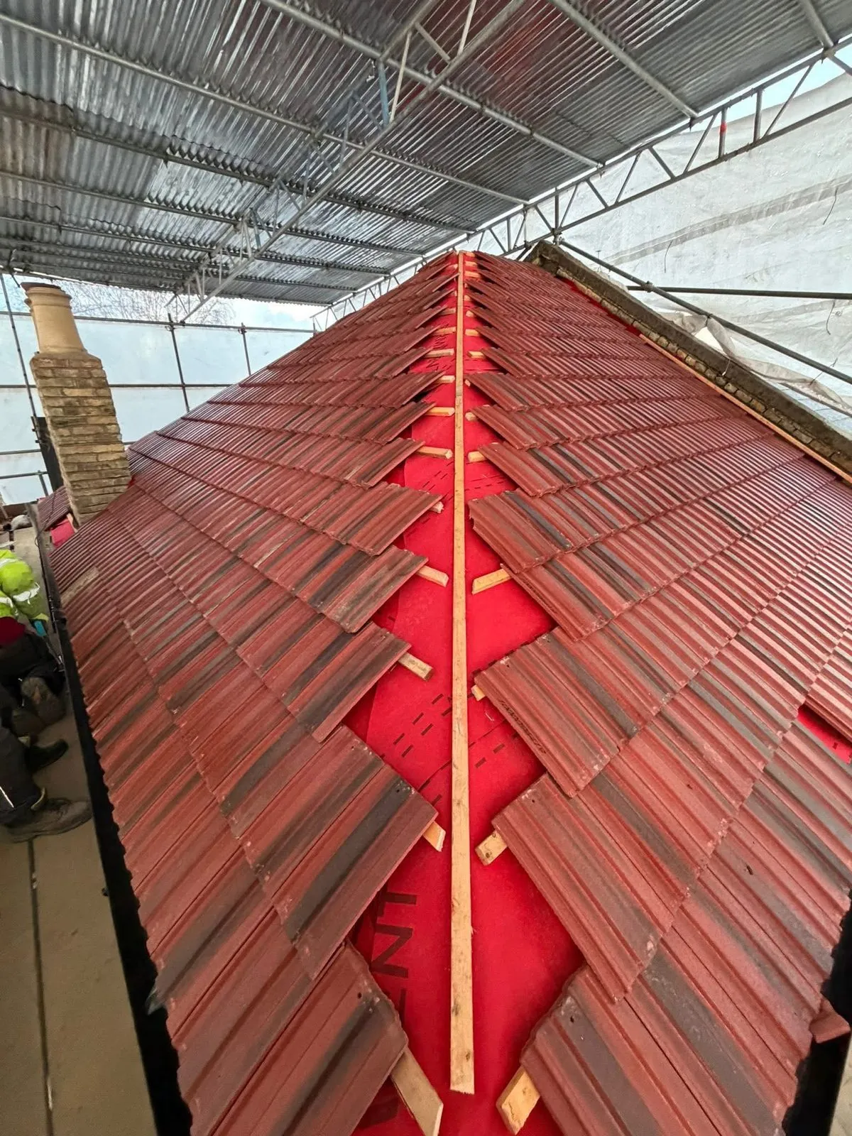 Complete roof replacement with new clay tiles in Great Torrington